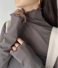 グレー タートルネック 長袖シャツ L