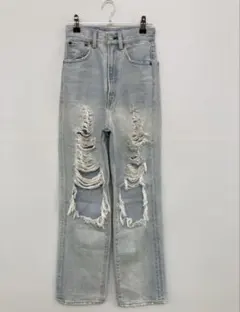 MOUSSY 破洞 高腰牛仔褲 23碼