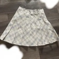 WEGO プリーツスカート 水色 白 チェック