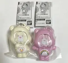 CareBears ケアベア　フォトフレームマスコットガチャ　ピンク・ホワイト