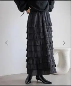 LOWRYSFARM（ローリーズファーム ）のフリルスカート　ブラック