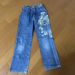 キッズ デニムパンツ 130cm スマイル柄のサムネイル