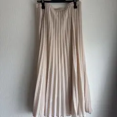 ユニクロベージュ プリーツロングスカート3XL