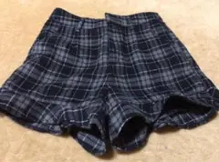 チェック柄ハーフパンツ 黒とグレー