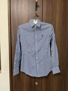 Ralph Lauren 青白ストライプ 長袖シャツ