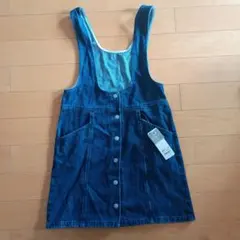 GU　デニムサロペットスカート　ブルー