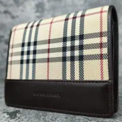 美品 BURBERRY バーバリー 長財布 ノバチェック 折り財布 ロゴ型押し BURBERRY バーバリー 長財布 チェック柄 ピンク系 8081787