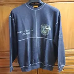 日本製 LANCEL 刺繍ロゴ入り ネイビートレーナー