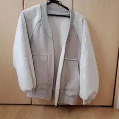 ボアスエードジャンパーベージュリバーシブル