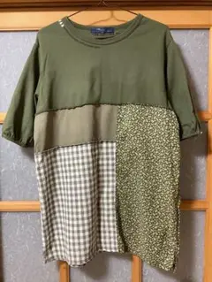 美品❣️ドラッグストアーズ★ パッチワーク 五分袖チュニック★