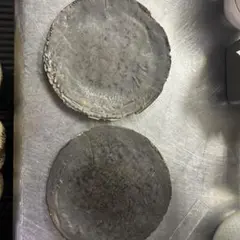 作家物陶器 金平皿24cm③ ややチップあり 2枚セット