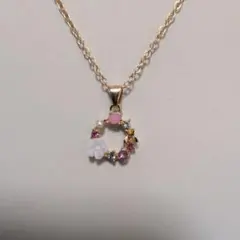 n*☆様 花輪デザイン ネックレス ピンク