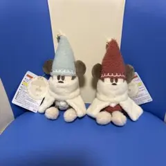 リルリンリンぬいぐるみバッジ2025 水色 赤色新品未使用 ディズニークリスマス