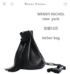 WENDY NICHOL NewYork美品レザーバッグ　black 定価13万のサムネイル