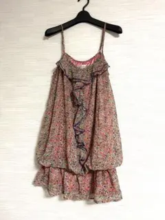 iimk 花柄 ノースリーブ フリル チュニックワンピース　レディースのサムネイル