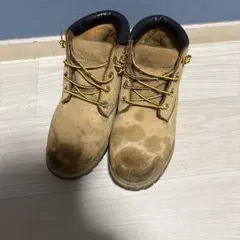 Timberland 防水ベージュレザー ワークブーツ