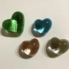 箸置き　ガラス細工　ハート　ピンク　ブルー　クリア　グリーン