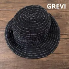 Grevi⭐︎ステッチデザイン ハット ブラック レディース 帽子 イタリア製のサムネイル