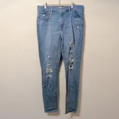 ☆リーバイス デニムパンツ スキニー ダメージ ３３ ３Ｌ 青 綿 通年
