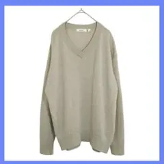 ニコアンド　セーター　ニット　M　ウール　ベージュ　Vネック　886