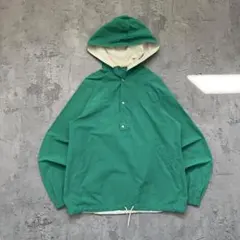 ヴィンテージ（M）アノラックパーカー＊コットン＊ドローコード＊ストリート＊緑
