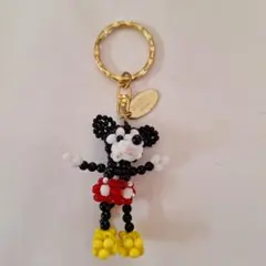 ミッキー　ビーズキーホルダー