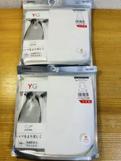 GUNZE YG Vネック 長袖シャツ Lサイズ 2枚 カットオフ