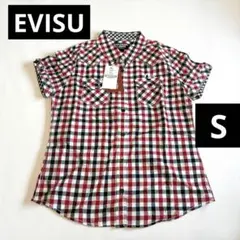 【未使用タグ付】EVISU エヴィス 半袖チェックシャツ W/M Sのサムネイル