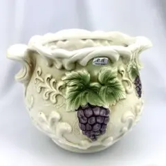 CLAY クレイ 花器 植木鉢カバー ブドウ 陶磁器 ホワイト 白 - メルカリ