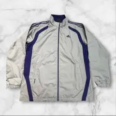 adidas 00s ウィンドブレーカー シャカシャカ グレー×紫 O