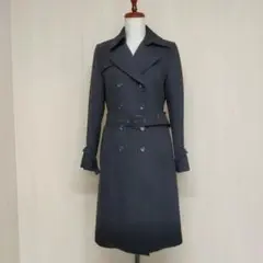 コムサイズム／トレンチ型コート 黒 M