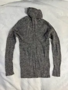 ZARA グレー リブ編み ハイネック セーター