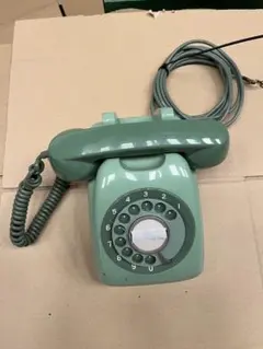 昭和レトロ ダイヤル式電話機 ミントグリーン 黒電話 - メルカリ
