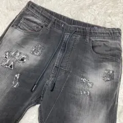 DIESEL ジョグジーンズ NARROT ダメージ加工 ストレッチ ブラック