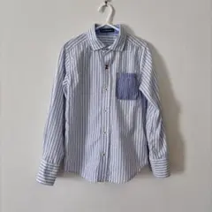 LITTLE BEAR CLUB 長袖シャツ ストライプ 130 ブルー