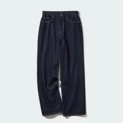 UNIQLO ワイドストレートジーンズ 23 インディゴ 股下68 ワイドデニム