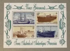 77827セール現品限 外国切手 仏領南極地域発行海鳥帆船1種揃凹版高額券