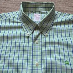 【美品】BB ノンアイロン BDシャツ グリーンチェック XLサイズ