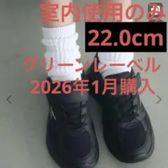 スニーカー 瞬足　22.0cm グリーンレーベル　黒　ブラック　男の子　女の子
