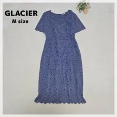 【グラシア】総レースワンピース M パープル オケージョン 背中チャック 上品のサムネイル