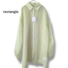 新品 rectangle ストライプ シアーシャツ 長袖 ライトイエロー M春夏のサムネイル