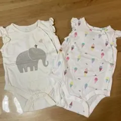 ロンパース ボディスーツ 肌着 フリル かわいい アイス ぞう 前開き まとめのサムネイル