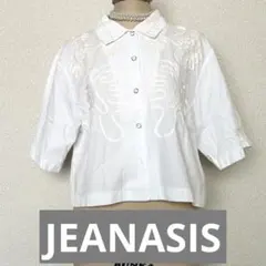 JEANASiS ジーナシス　半袖シャツ ホワイト リボン　フリーのサムネイル