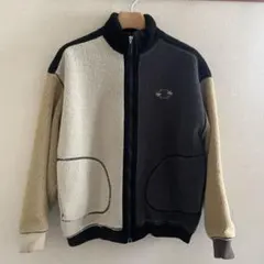 santa fe クレイジーパターン　ボアフリースブルゾン　スタンドカラー