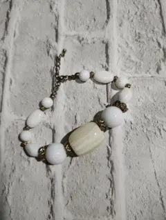 fairygrunge未使用00s❋ホワイトゴールドビーズブレスレットY2K