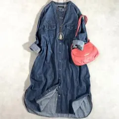 アーバンリサーチ　デニムオーバーシャツワンピース　綿 インディゴブルー