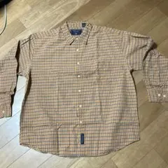 American Eagle オレンジ系チェック長袖シャツ