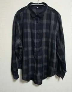 coca コカ チェック柄シャツ ネイビー L