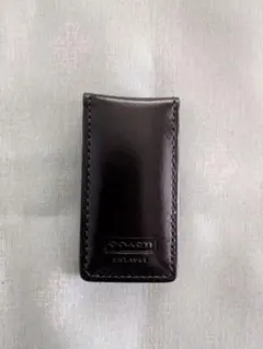 COACH ブラックレザー マネークリップ コーチ - メルカリ