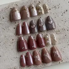 【246】20本セットまとめ売り 春ネイル リボン マグネットネイル